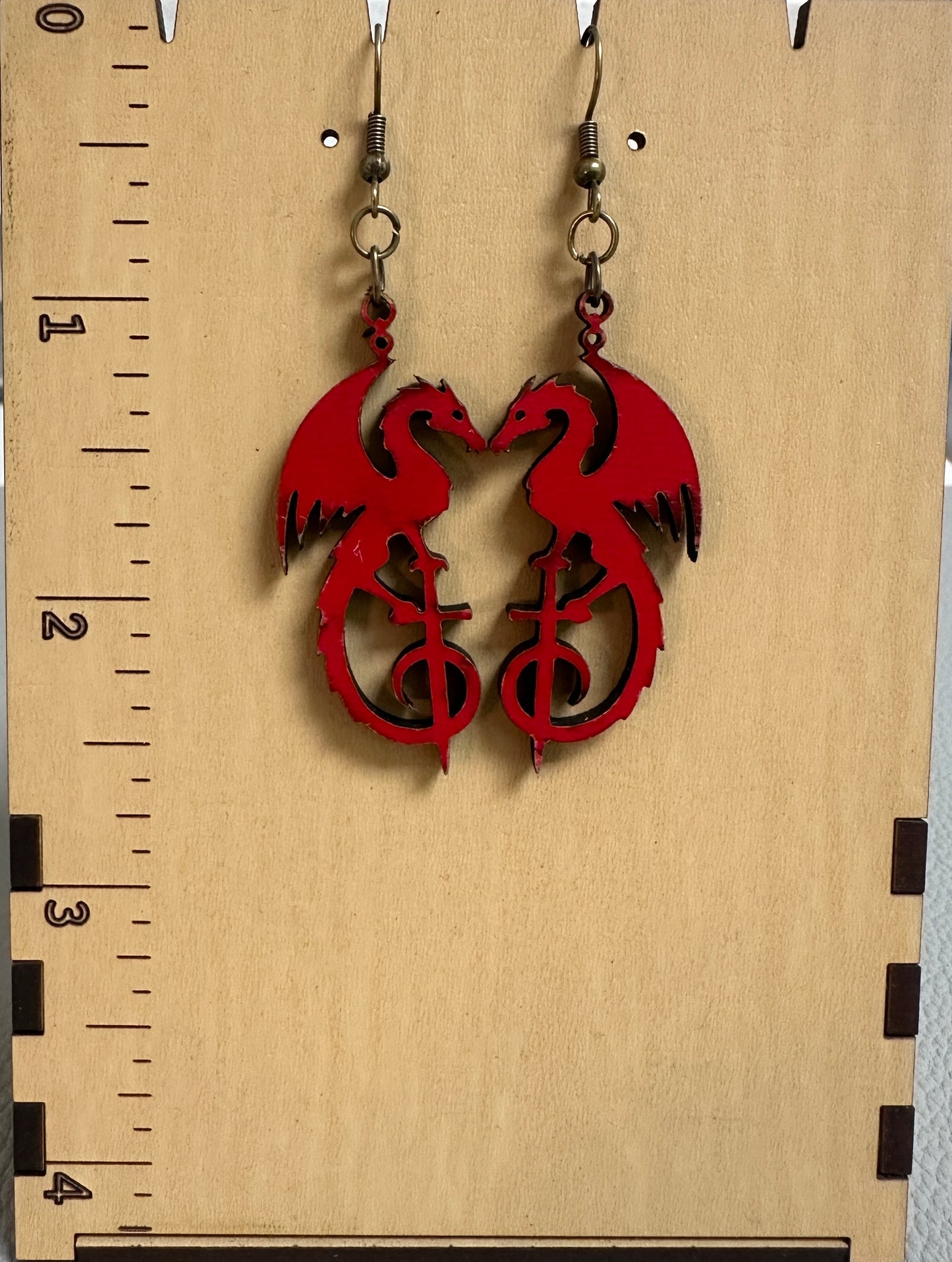 Red Dragon Pendant Necklace & Earrings Set