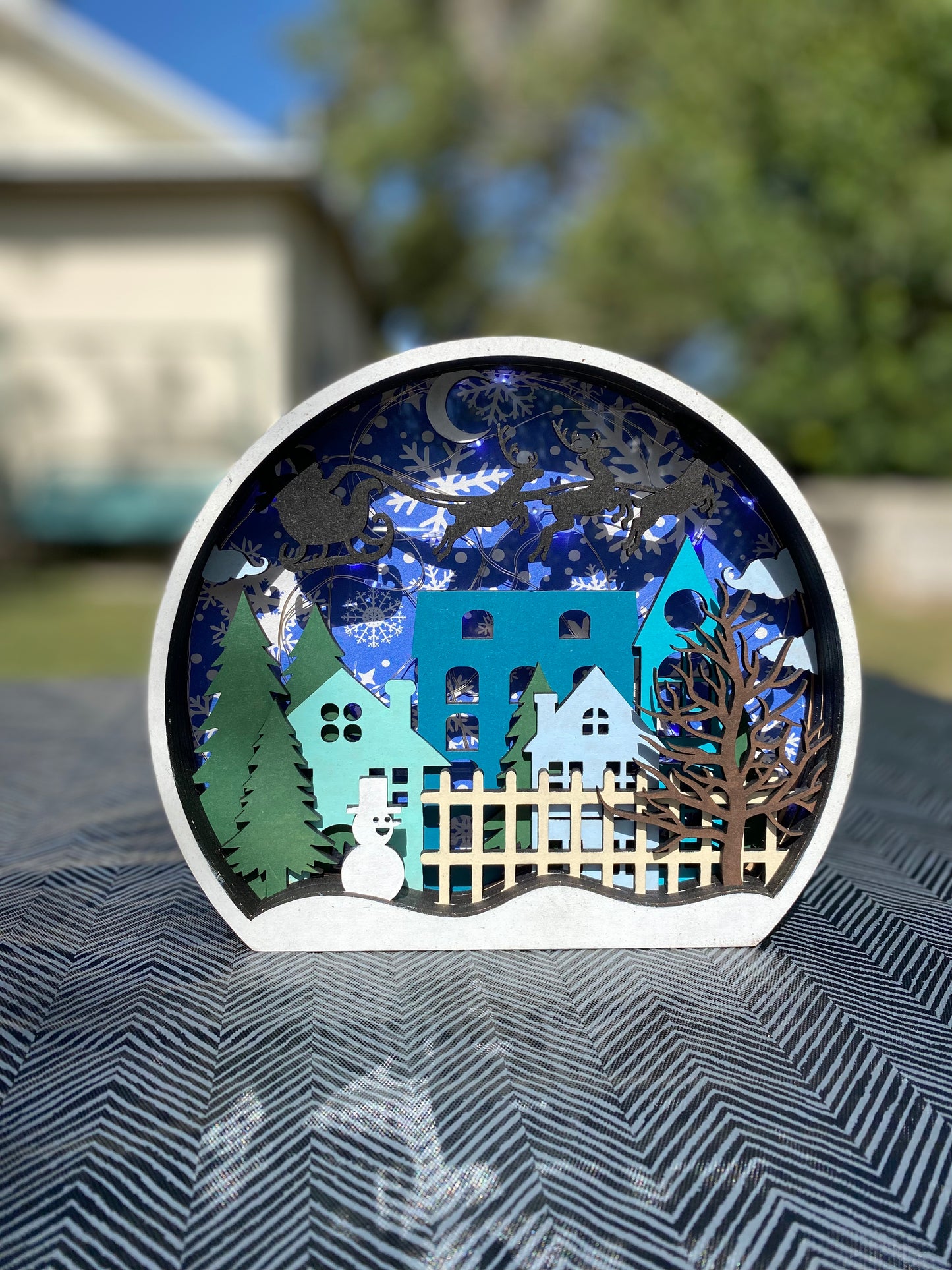 Christmas 8 Layer Light Up Snow Globe