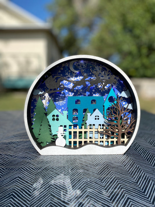 Christmas 8 Layer Light Up Snow Globe