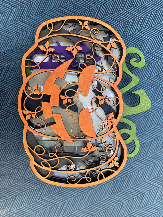 Halloween Light Up Pumpkin Wall Hanger