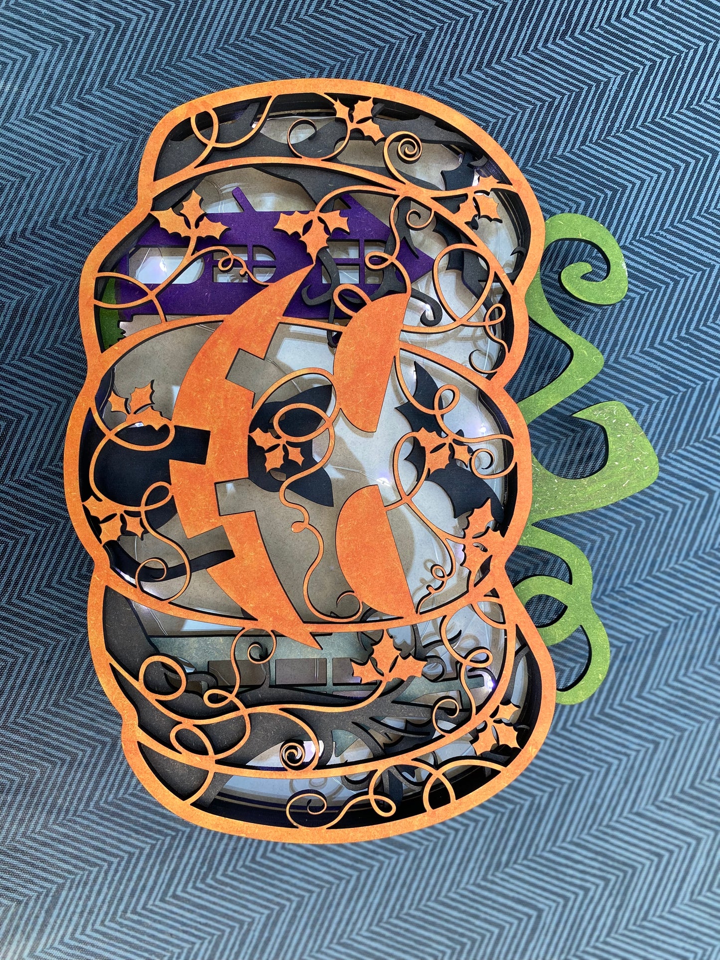Halloween Light Up Pumpkin Wall Hanger