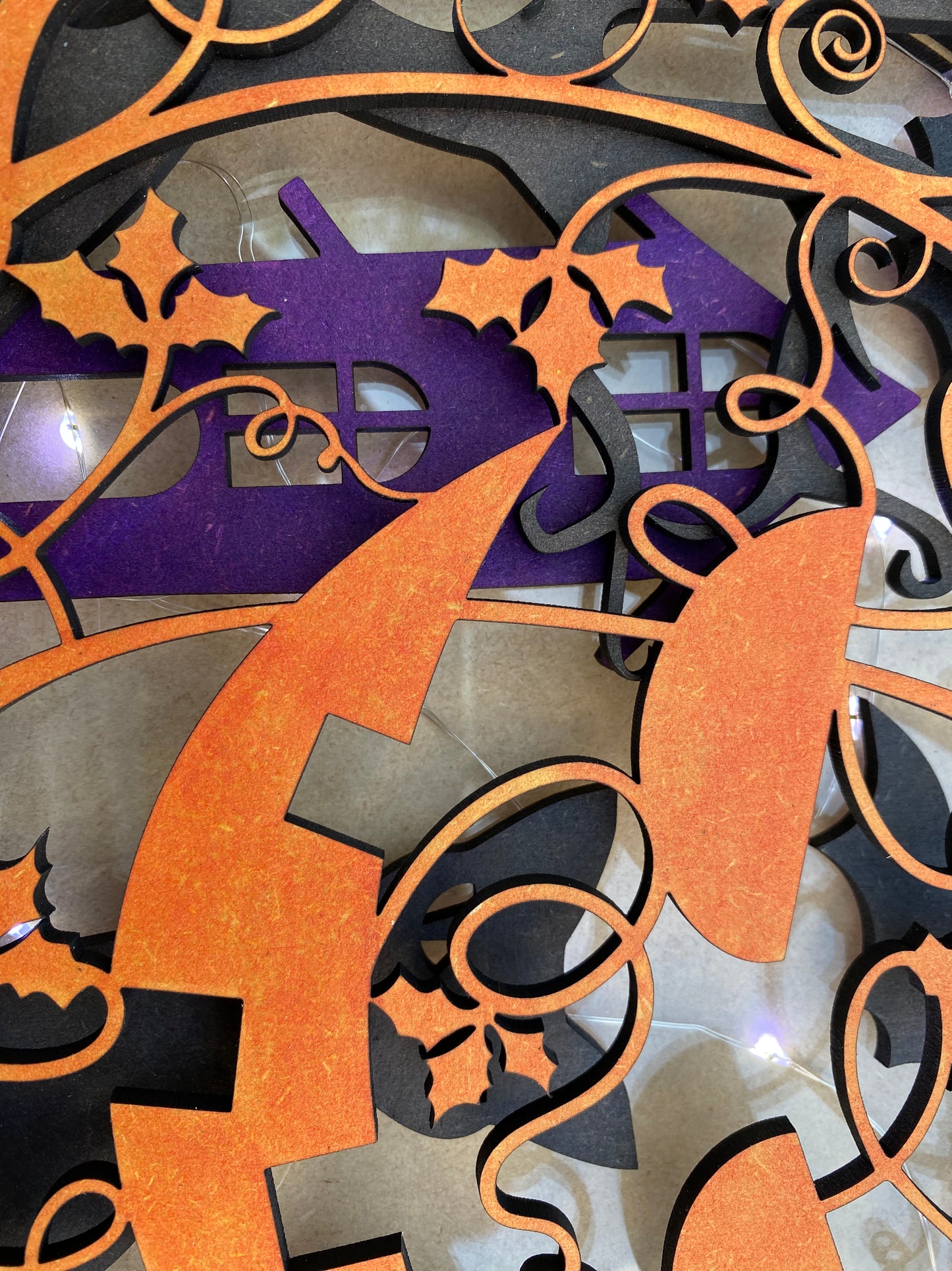 Halloween Light Up Pumpkin Wall Hanger