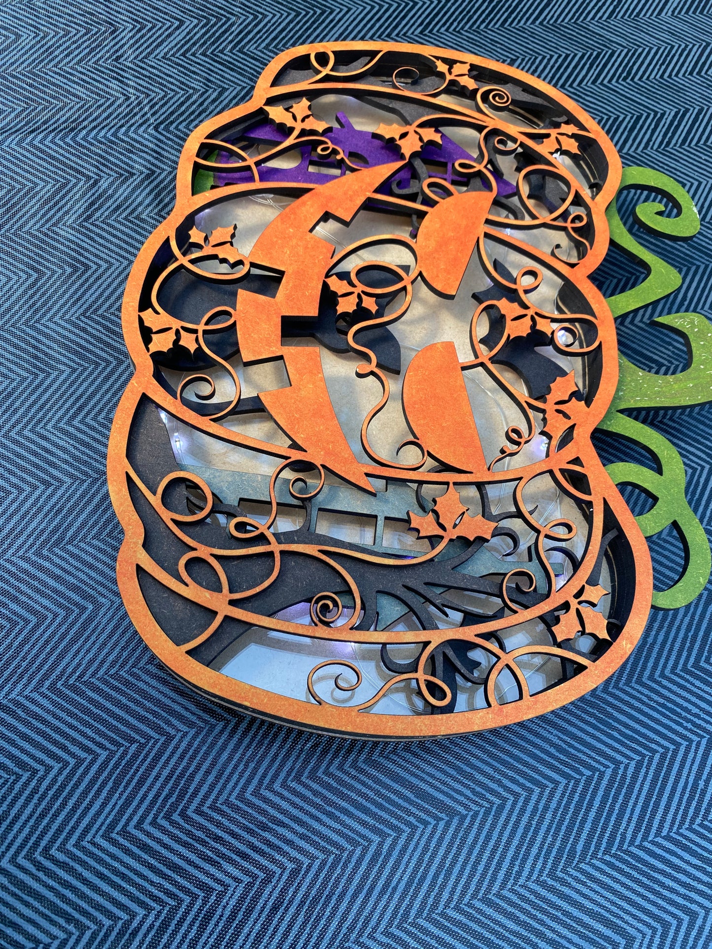 Halloween Light Up Pumpkin Wall Hanger