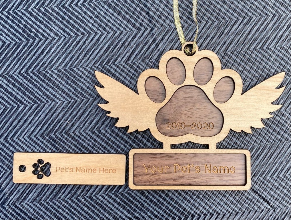 Pet Memorial Ornament/Hanger With Bonus Keychain