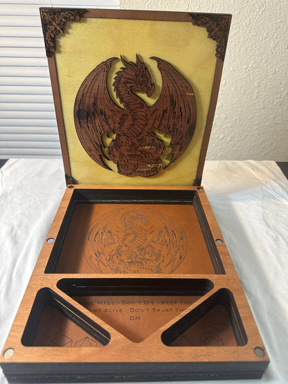 Dragonforge Wyrmkeeper’s Hoard Leatherette Embellished Dice Rolling Tray & Campaign Journal Set