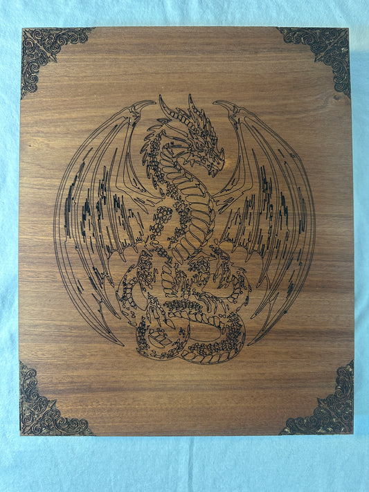 Dragonforge™ Engraved Wooden Dice Rolling Tray