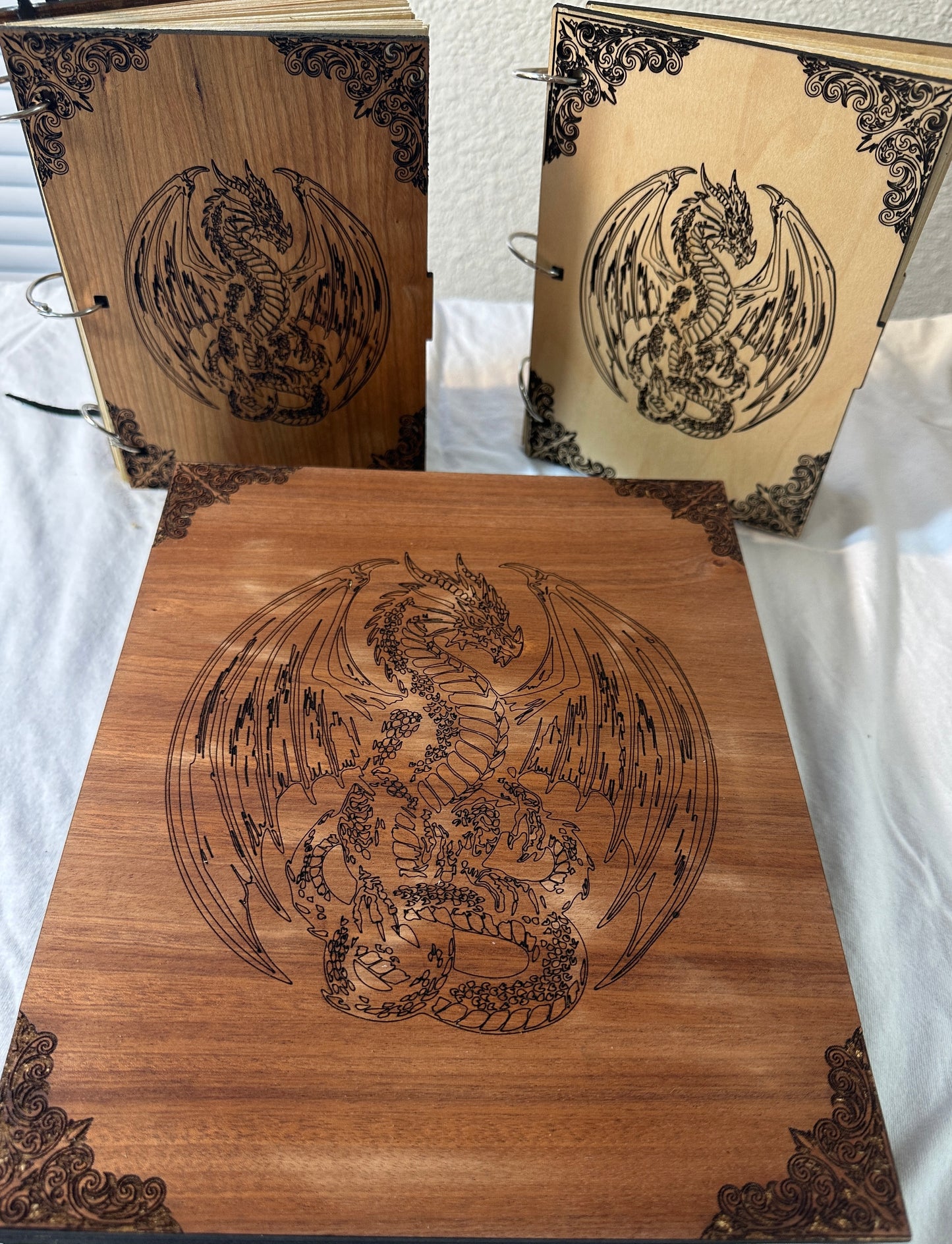 Dragonforge Wyrmkeeper’s Hoard Engraved Wooden Dice Rolling Tray & Campaign Journal Set