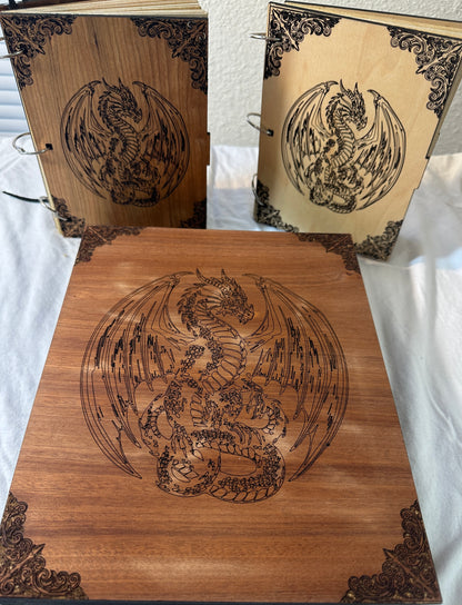 Dragonforge Wyrmkeeper’s Hoard Engraved Wooden Dice Rolling Tray & Campaign Journal Set