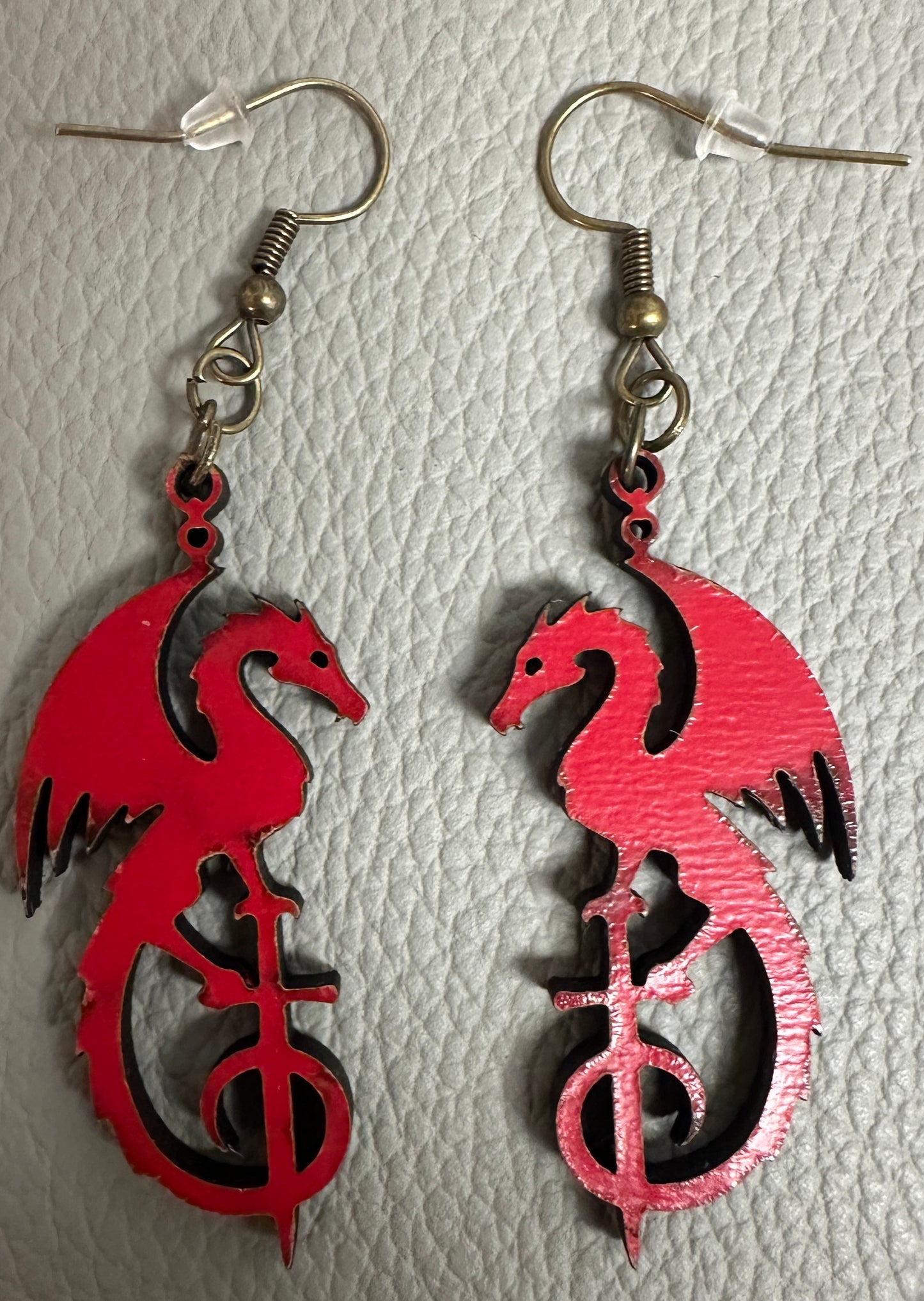 Red Dragon Pendant Necklace & Earrings Set