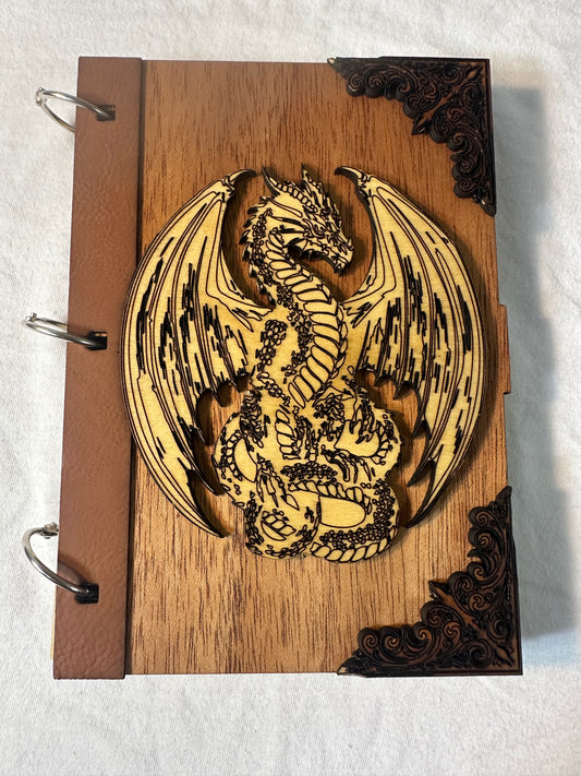 Fantasy 3D Laser Engraved TTRPG Player or DM/GM Adventure Notebook Journal