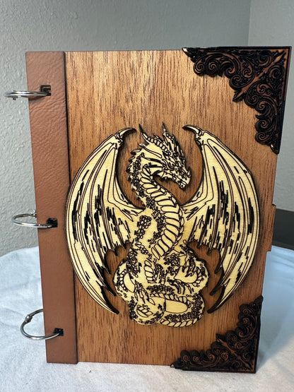 Fantasy 3D Laser Engraved TTRPG Player or DM/GM Adventure Notebook Journal