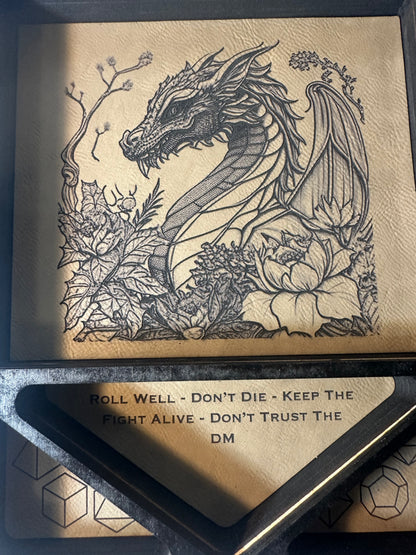 Laser Cut and Engraved Wooden Dice Rolling Tray for DnD