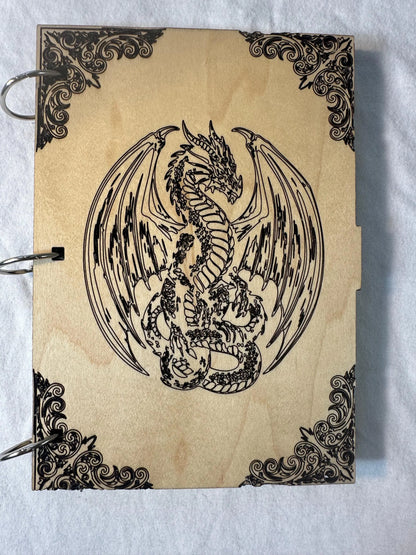 Fantasy Laser Engraved TTRPG Player or DM/GM Adventure Notebook Journal