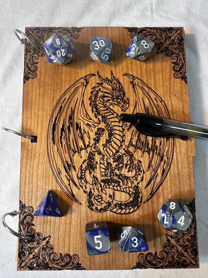 Fantasy Laser Engraved TTRPG Player or DM/GM Adventure Notebook Journal