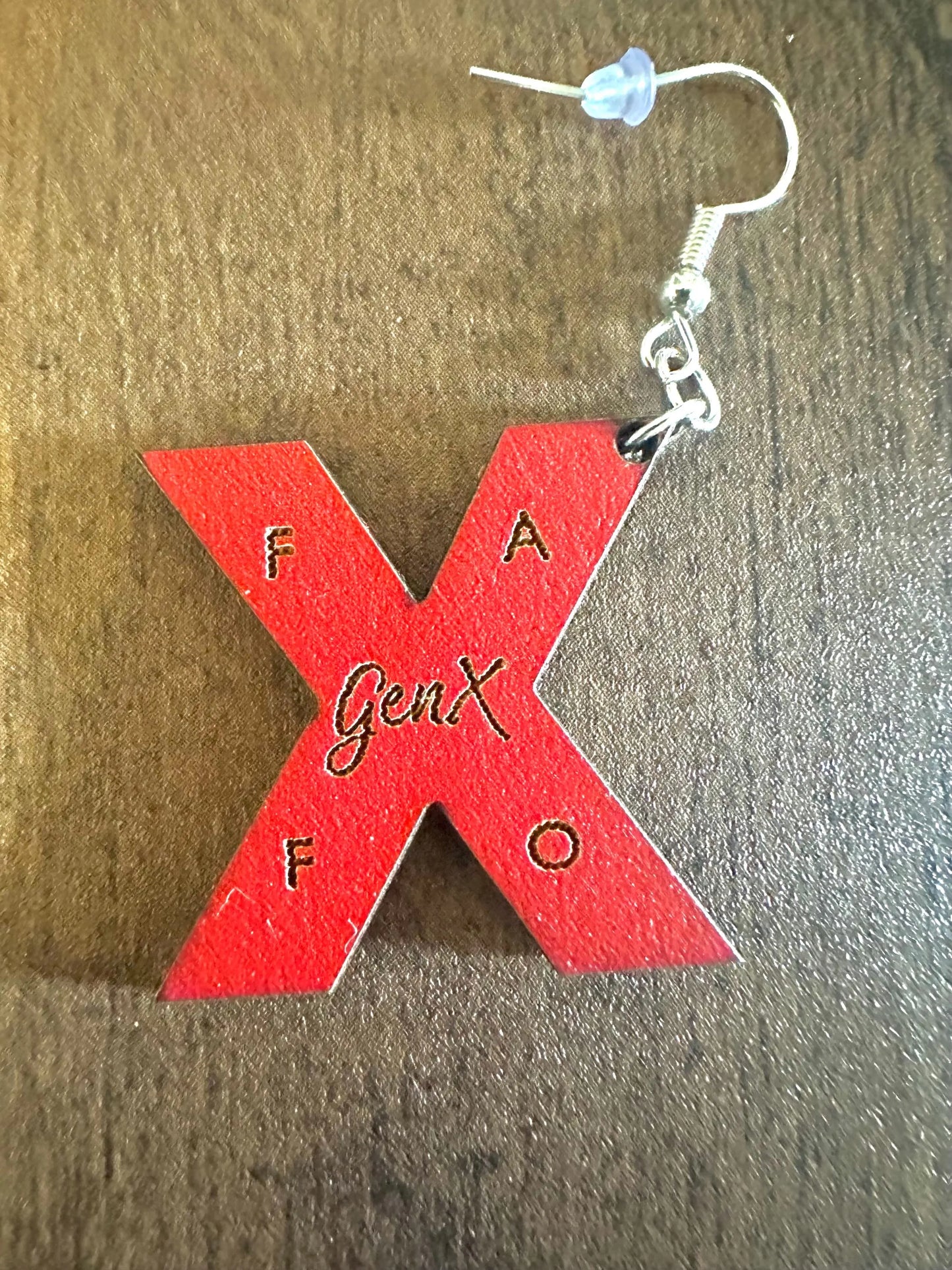 GenX Red Wooden Earrings