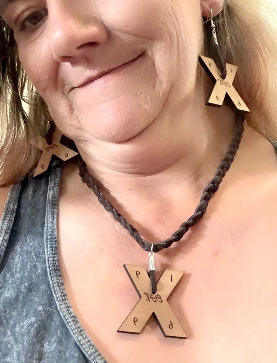 GenX Boho Style Leather Necklace w/ Wooden Pendant