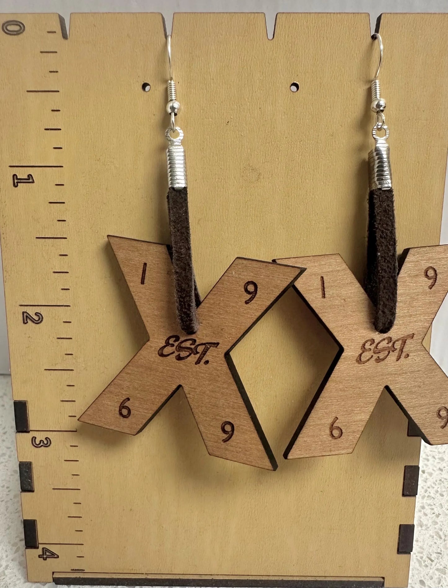 GenX Boho Style Leather and Wood Necklace & Earrings Set