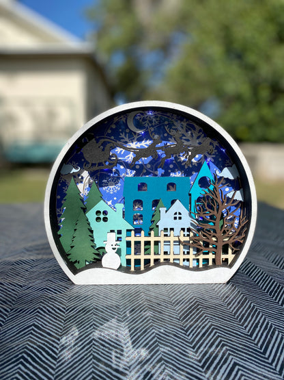 Christmas 8 Layer Light Up Snow Globe