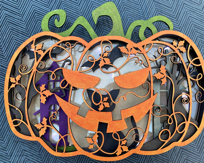 Halloween Light Up Pumpkin Wall Hanger