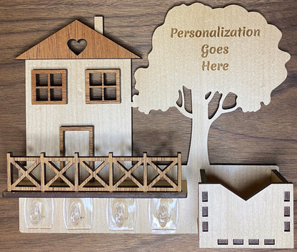 Hardwood Veneer Wall Mount Keychain Holder