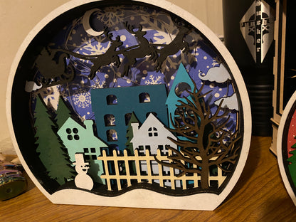 Christmas 8 Layer Light Up Snow Globe